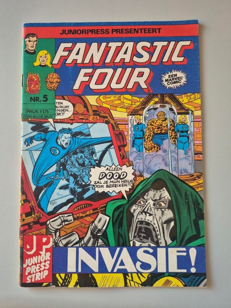 Fantastic Four nr. 5 – Invasie! – Juniorpress 1980, Marvel Comics, Europa, Zo goed als nieuw, Ophalen