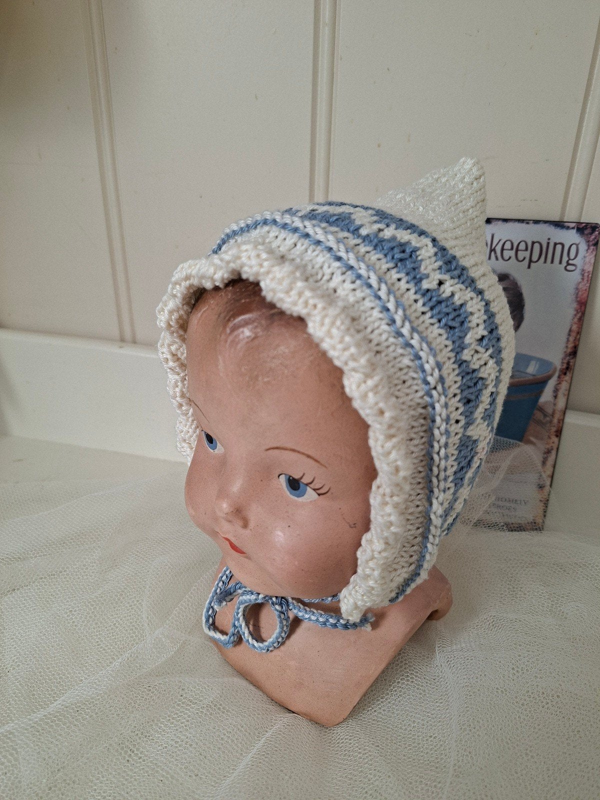Hand gebreid Katoen Baby Born Pop Baby muts NIEUW, Ophalen of Verzenden