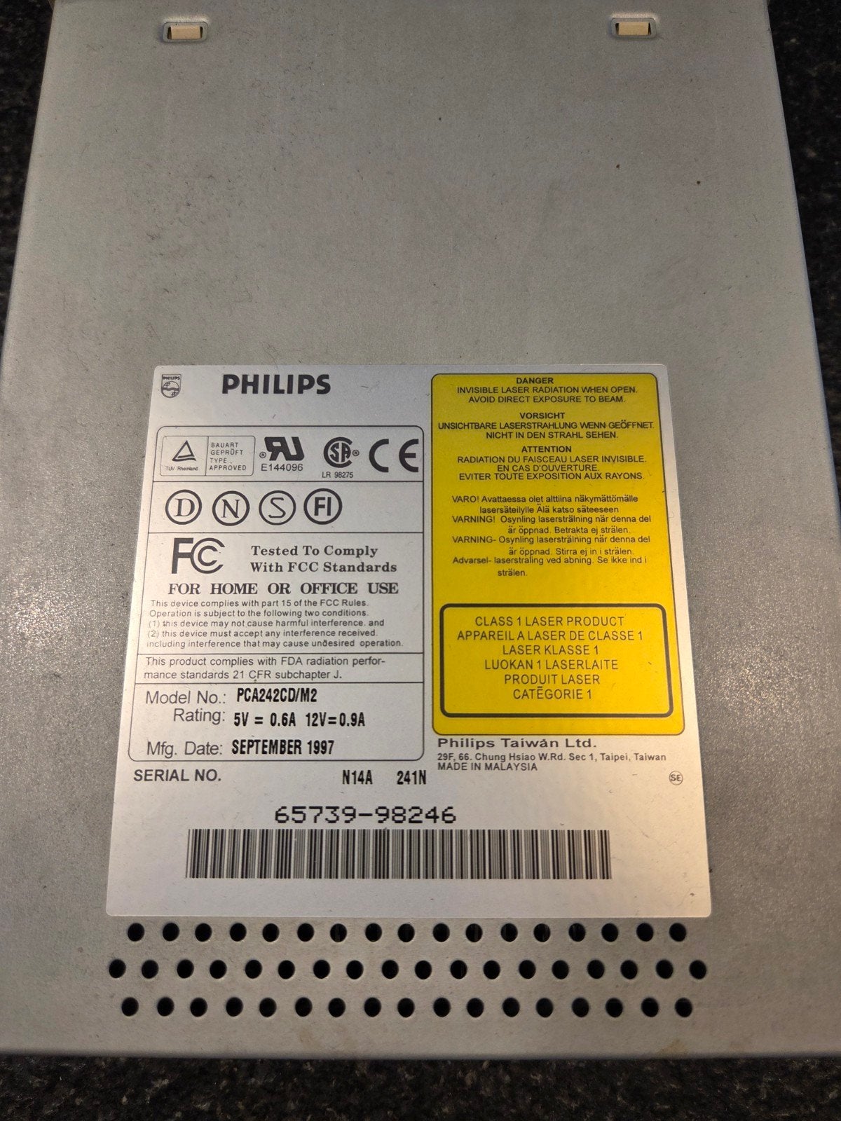 Philips PCA242CD/M2 CD-ROM Drive - Intern, Computers en Software, Intern, Gebruikt, Ophalen of Verzenden, Windows