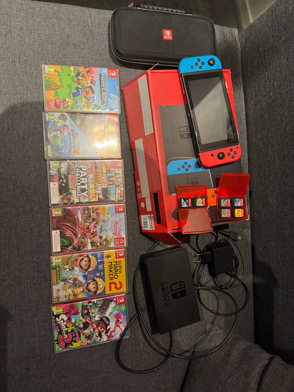 Nintendo Switch 2019 Upgrade met 6 games en accessoires, Switch 2019 Upgrade, Met games, Met 2 controllers, Ophalen of Verzenden