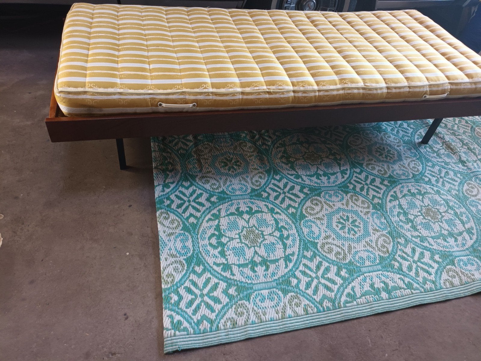 vintage daybed / divan 60er jaren, Ophalen, Gebruikt, Eenpersoons, Bruin
