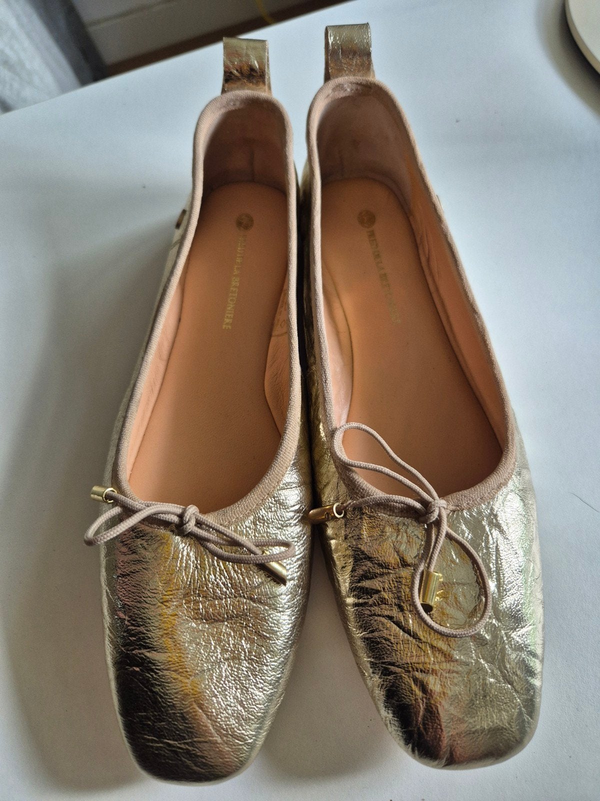 Gouden ballerina's, Fred de la Bretoniere, mt 40, nieuw, Fred de la Bretoniere, Geel, Zo goed als nieuw, Ballerina's