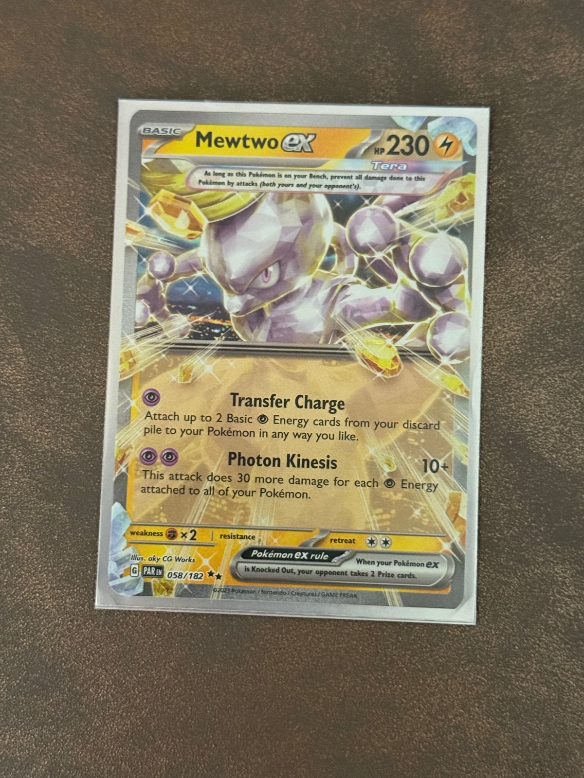 Mewtwo ex Pokémon kaart 058/182 - Zo goed als nieuw, Ophalen of Verzenden, Zo goed als nieuw, Losse kaart