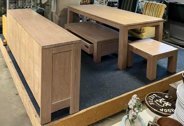 Complete Eikenlook Woonkamer / Eetkamer Set, Ophalen, Gebruikt