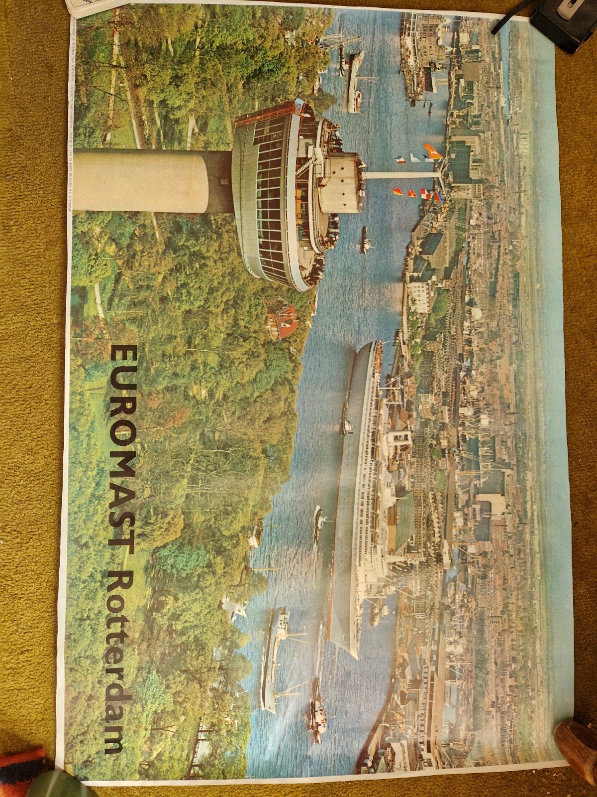 Vintage Euromast Rotterdam Poster -Aero-Photo Bart Hofmeeste, Verzamelen, Ophalen of Verzenden, Gebruikt, A1 t/m A3, Overige onderwerpen