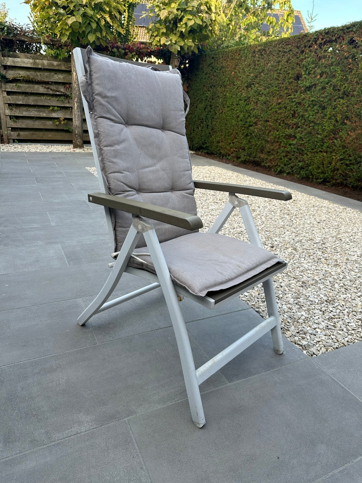 3 stuks Verstelbare tuinstoelen met kussens