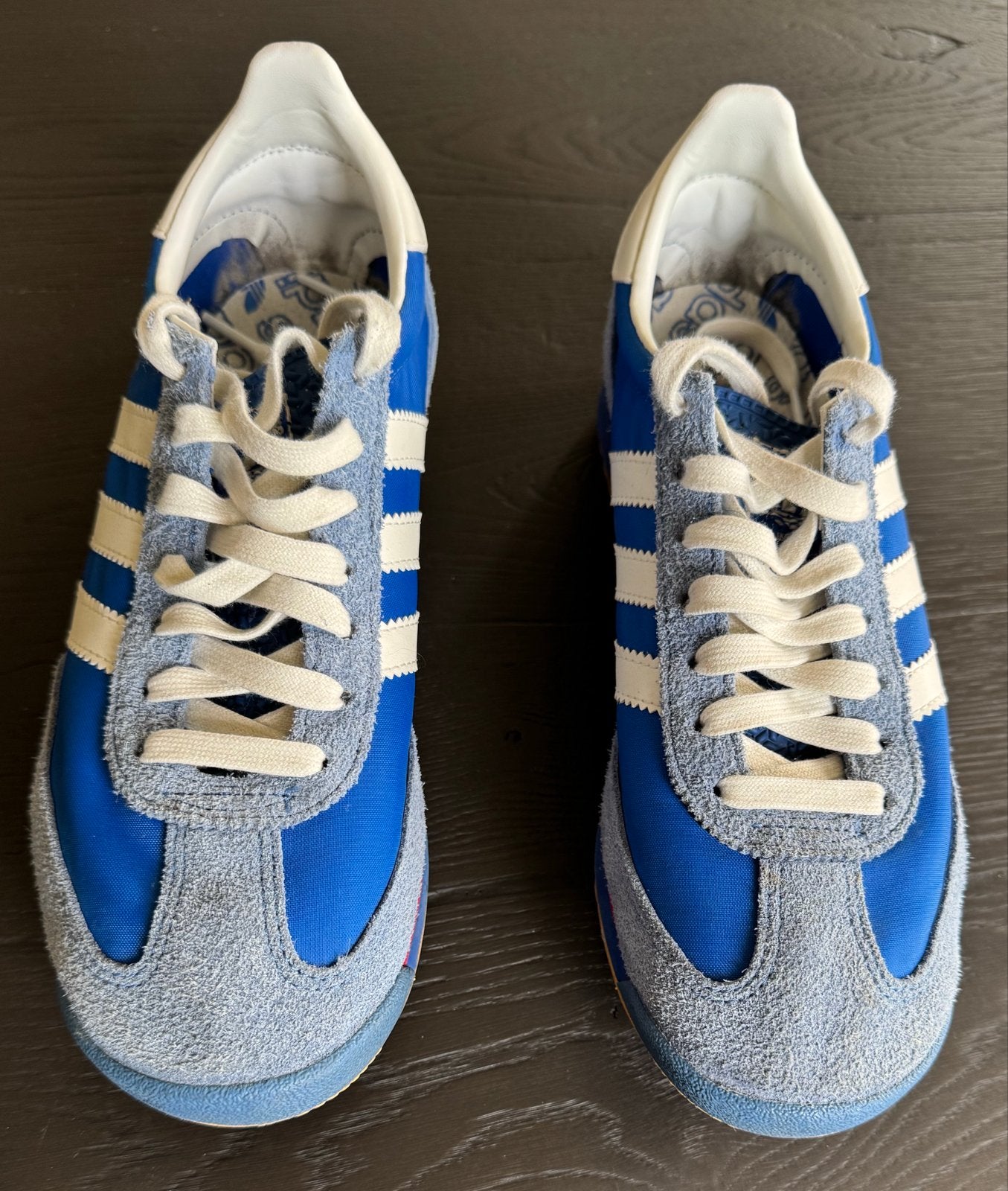 Adidas SL 72 sneakers - (maat 42) Blauw met witte strepen, Ophalen of Verzenden, Gedragen, Blauw, Sneakers of Gympen