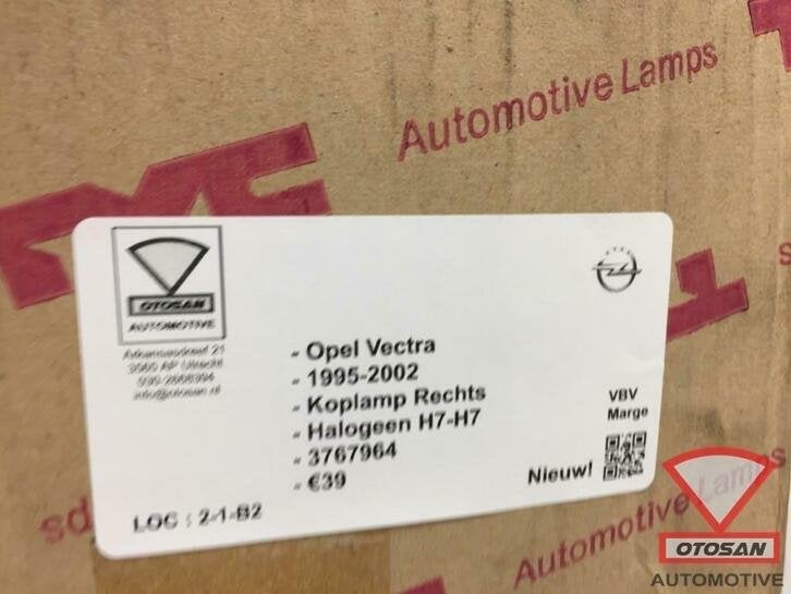 opel vectra 1995 2002 koplamp rechts h7 h7 halogeen nieuw! 3, Ophalen of Verzenden, Kontakt@opel-infoservice.de, Opel, Bahnhofsplatz 1
65423  Russelsheim am Main, DE