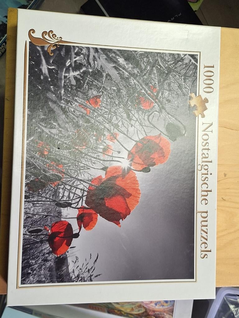 Nostalgische puzzel 1000 stukjes - Rode Papaver, Ophalen of Verzenden, 500 t/m 1500 stukjes, Zo goed als nieuw, Legpuzzel
