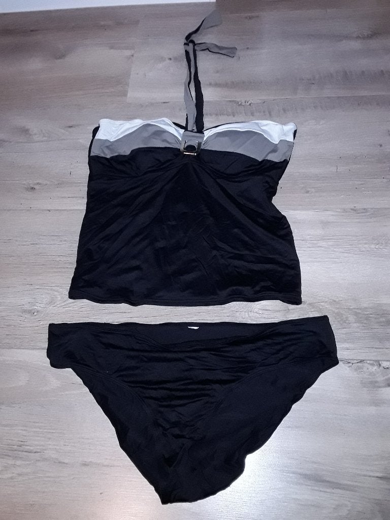 Livera Zwart/Beige/Wit Gekleurde Tankini Maat 42, Zwart, Nieuw, Badpak, Ophalen of Verzenden