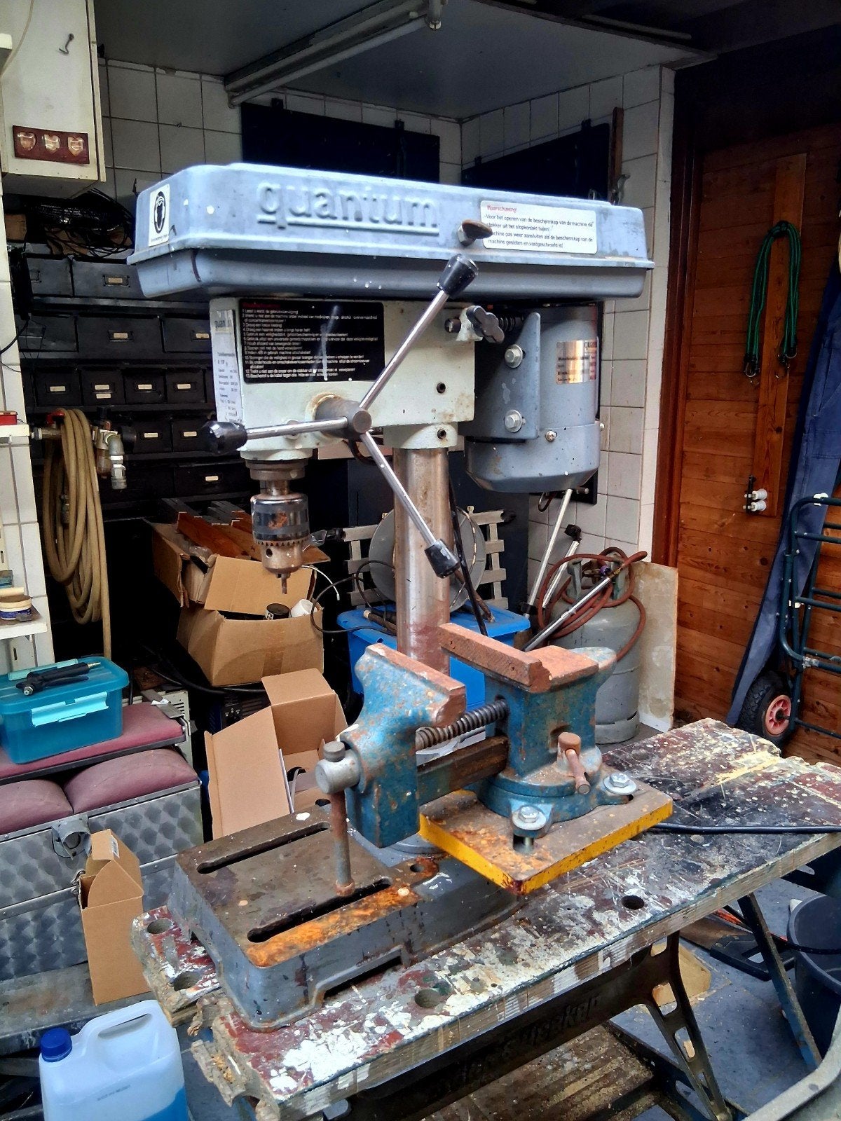 Tafelboormachine, Ophalen, Gebruikt, Kolomboormachine