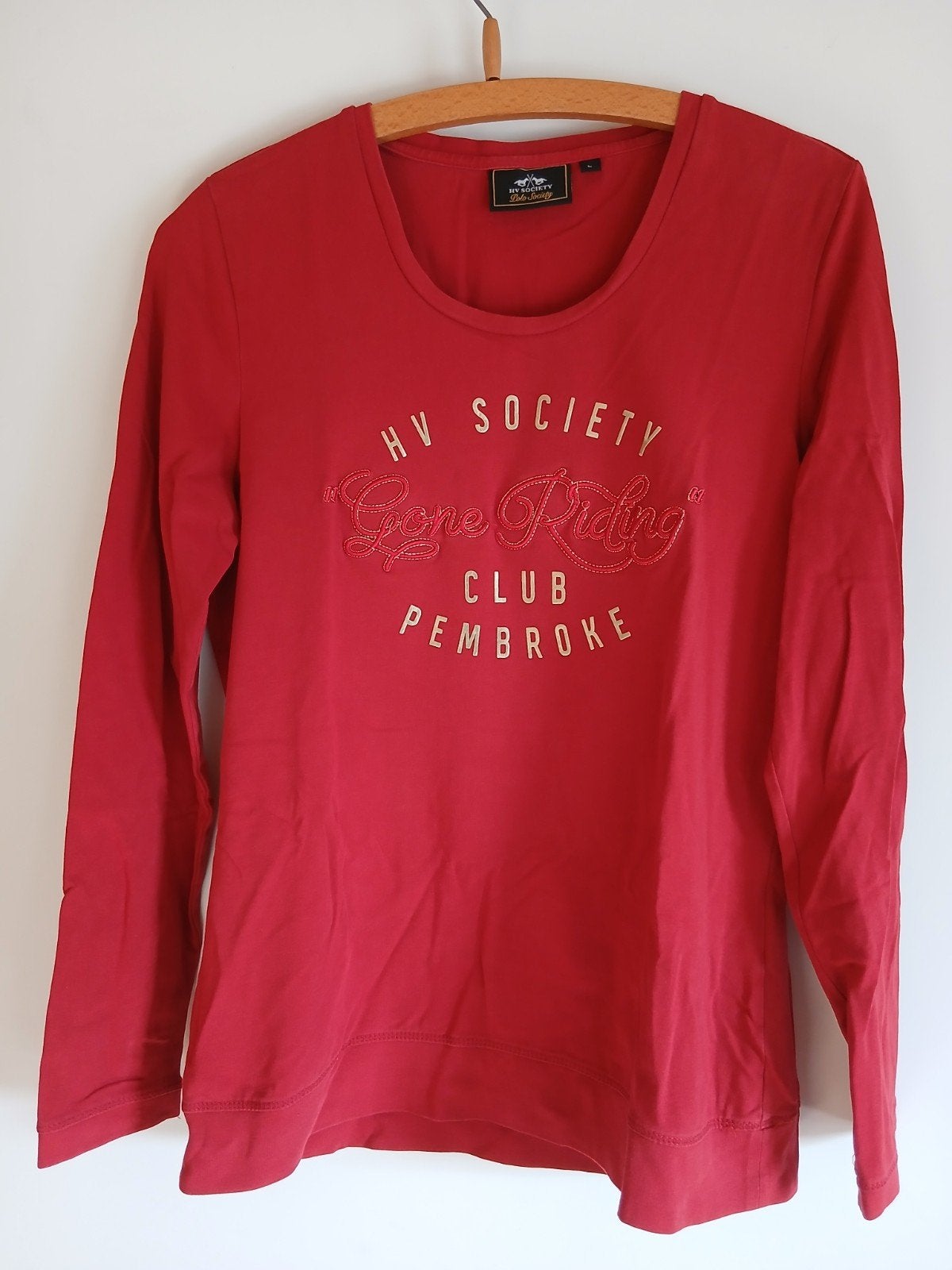 zgan HV Polo rode longsleeve shirt mt L, Dames, Rood, L, Dressuur