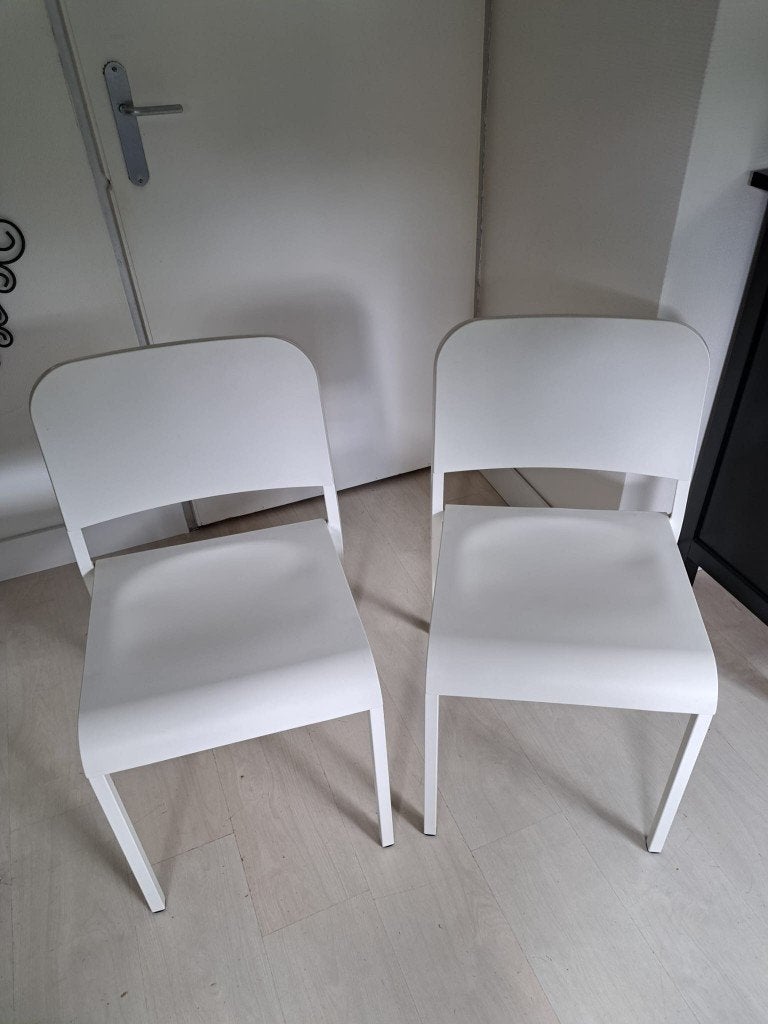 Twee witte Ikea stoelen Janinge, Ophalen, Kunststof, Twee, Wit