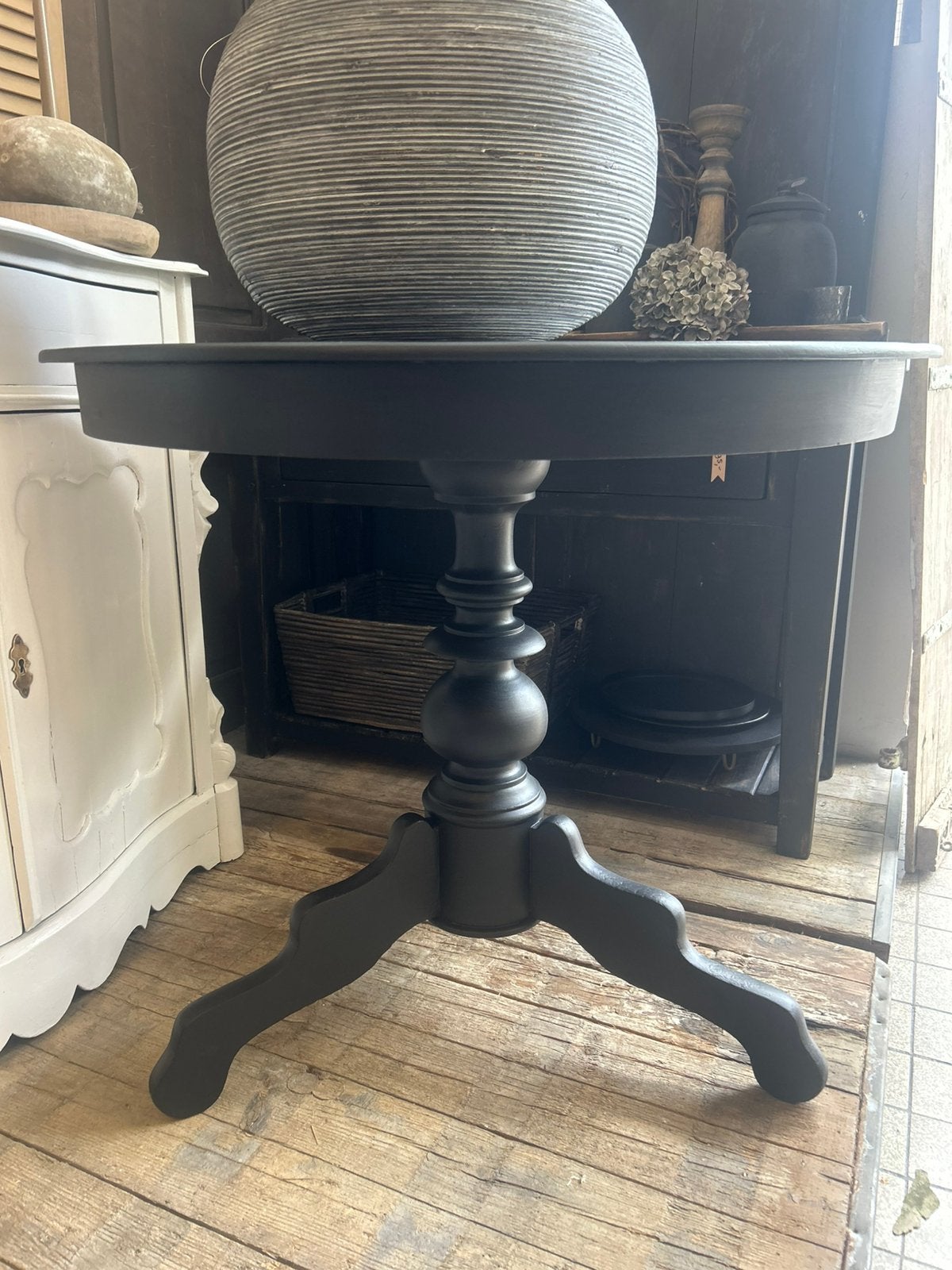 Ronde bolpoot tafel/bijzettafel, Ophalen, Rond, 75 cm of meer, 60 cm of meer