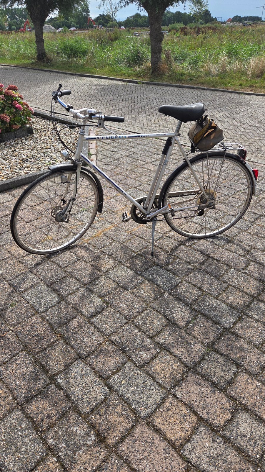 Peugeot herenfiets met versnellingen en bagagedrager, Overige merken, Gebruikt, Velgrem, Versnellingen