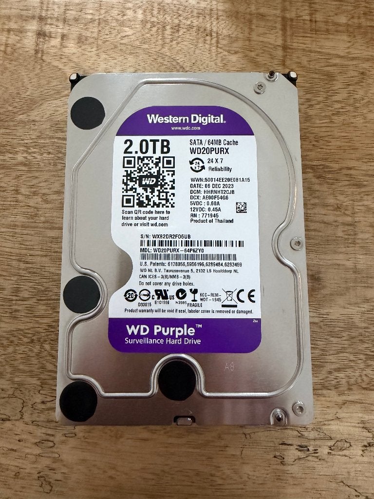 Western Digital WD Purple 2 TB HDD, 2TB, Western Digital WD Purple, Nieuw, Ophalen of Verzenden