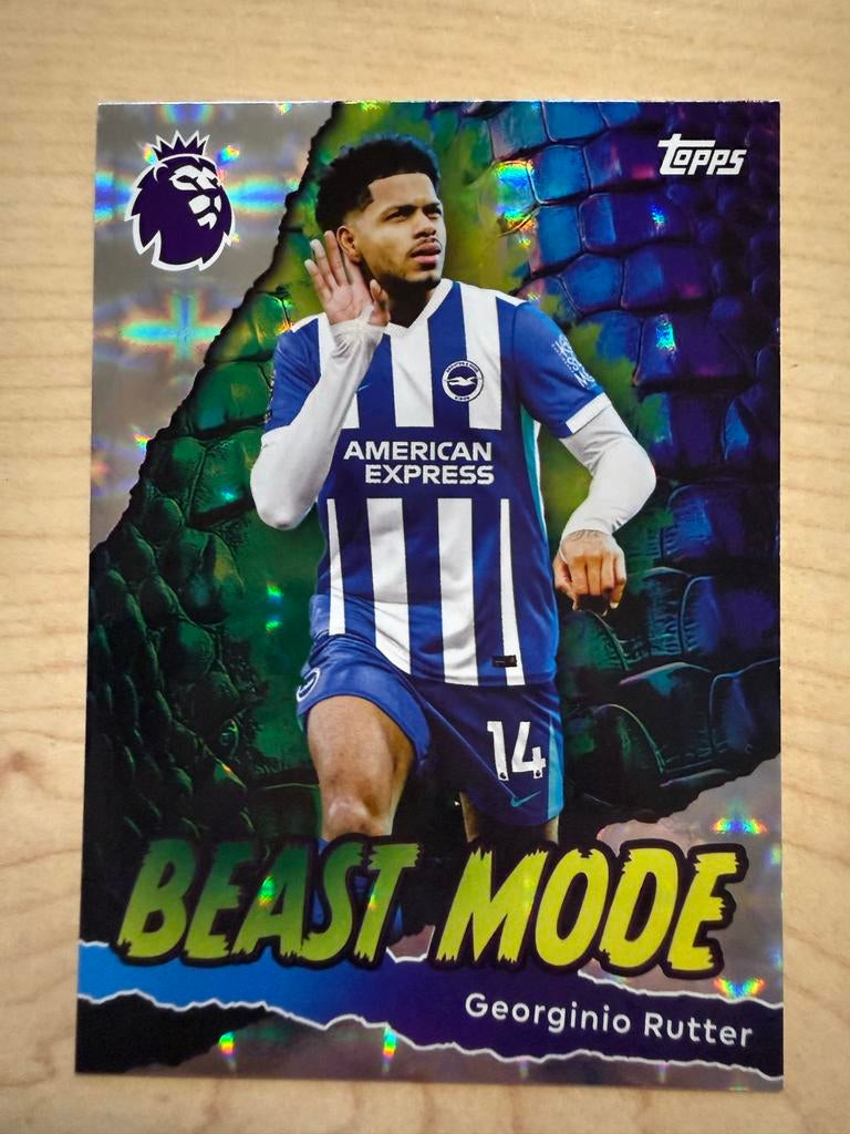 Topps Premier League Georginio Rutter Beast Mode kaart, Ophalen of Verzenden, Nieuw, Buitenlandse clubs, Spelerskaart