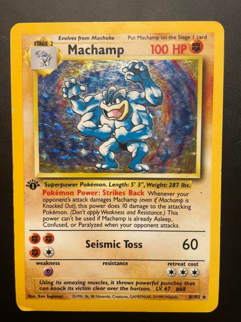 1ST EDITION Machamp Holo 8/102, Ophalen of Verzenden, Zo goed als nieuw