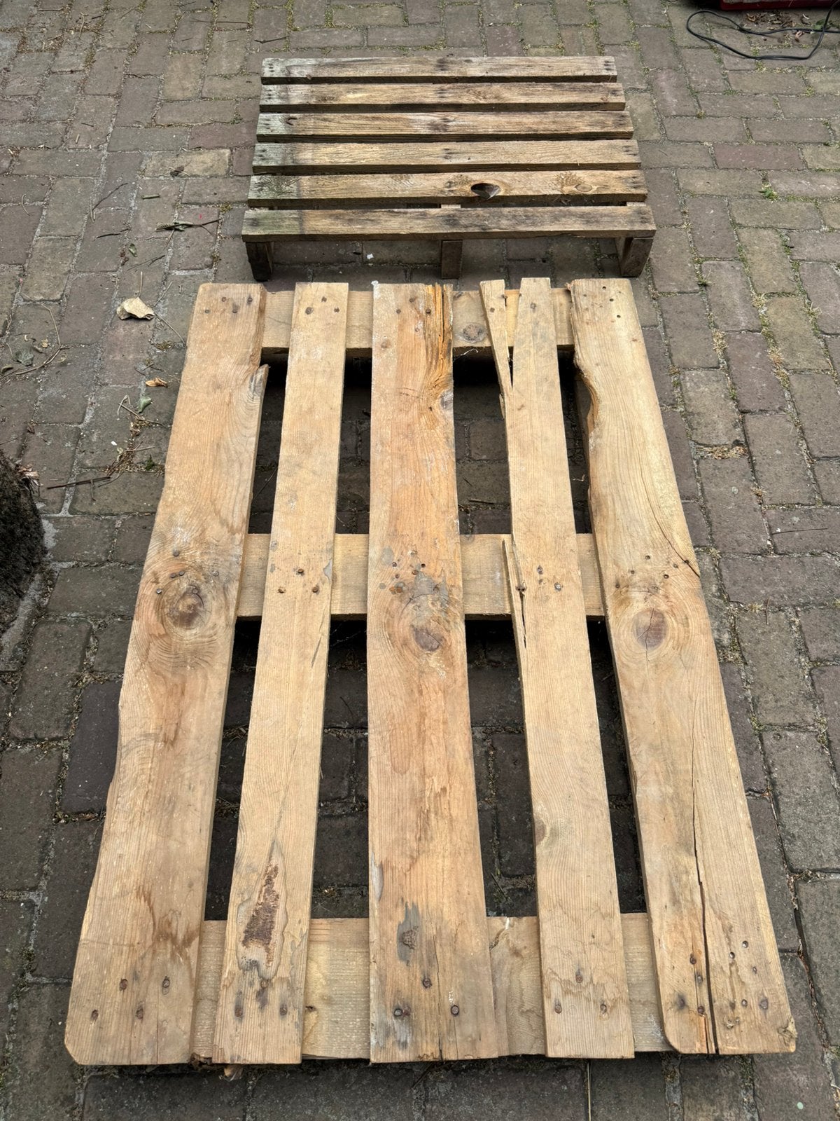 Twee gratis pallets, Ophalen, Overige houtsoorten, Minder dan 200 cm, Pallet