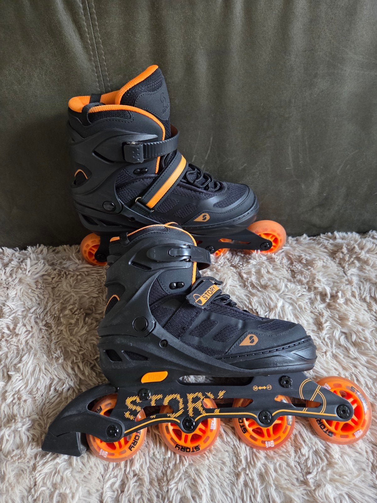 Story inline skates, verstelbaar maat 38-41, zwart/oranje, Ophalen of Verzenden, Verstelbaar, Zo goed als nieuw, Dames
