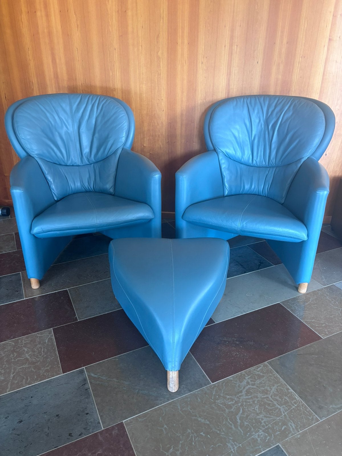 Leolux fauteuils + hocker “Excalibur”, Huis en Inrichting, Fauteuils, Ophalen, Gebruikt, Design, 50 tot 75 cm