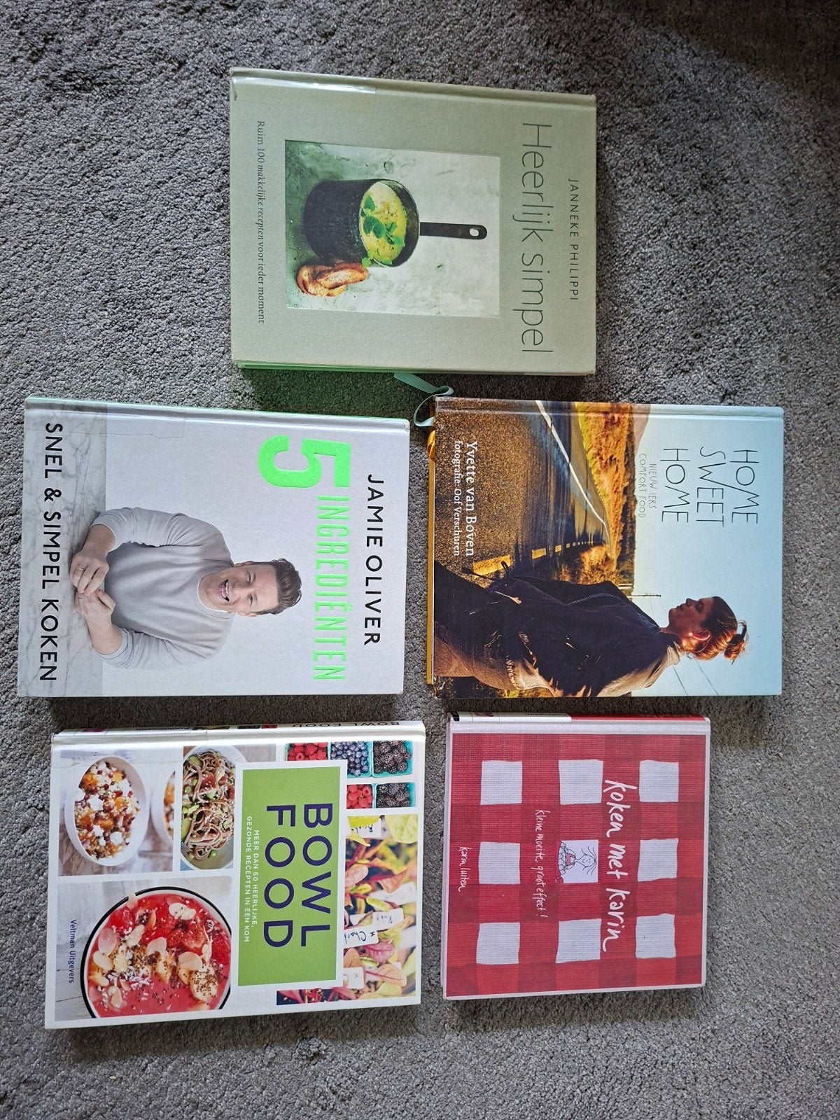 Diverse kookboeken, Ophalen, Jamie Oliver, Janneke Philippi, Yvette van Boven, Karin Luiten, Gezond koken, Zo goed als nieuw
