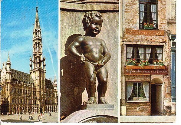 Ansichtkaart	Brussel	3-luik, Verzenden, 1980 tot heden, Gelopen, Brussel (Gewest)