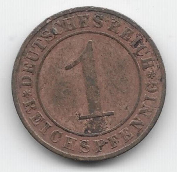 Duitse Rijk 1 reichspfennig 1935 (F) KM# 37, Verzenden, Duitsland, Losse munt