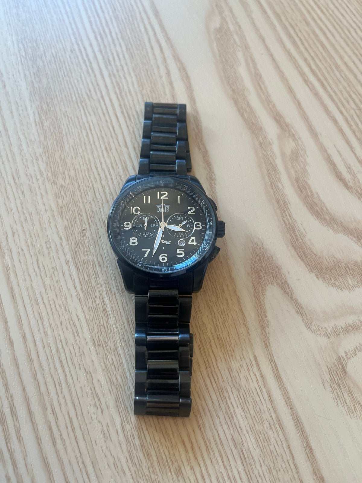 Davis Horloge Zwart - Elegance Collection - Roestvrij Staal, Overige merken, Staal, Gebruikt, Staal