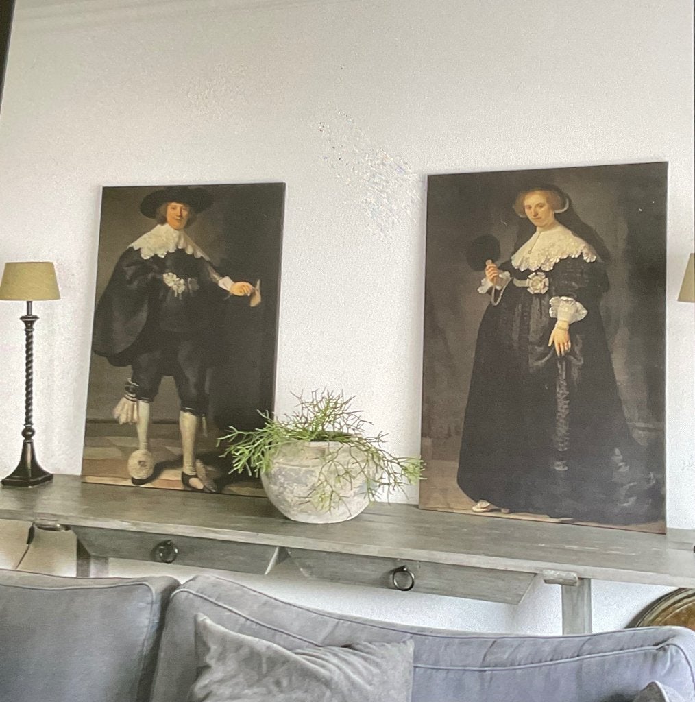 Marten en Oopjen doek gespannen op houten frame, Ophalen, Schilderij