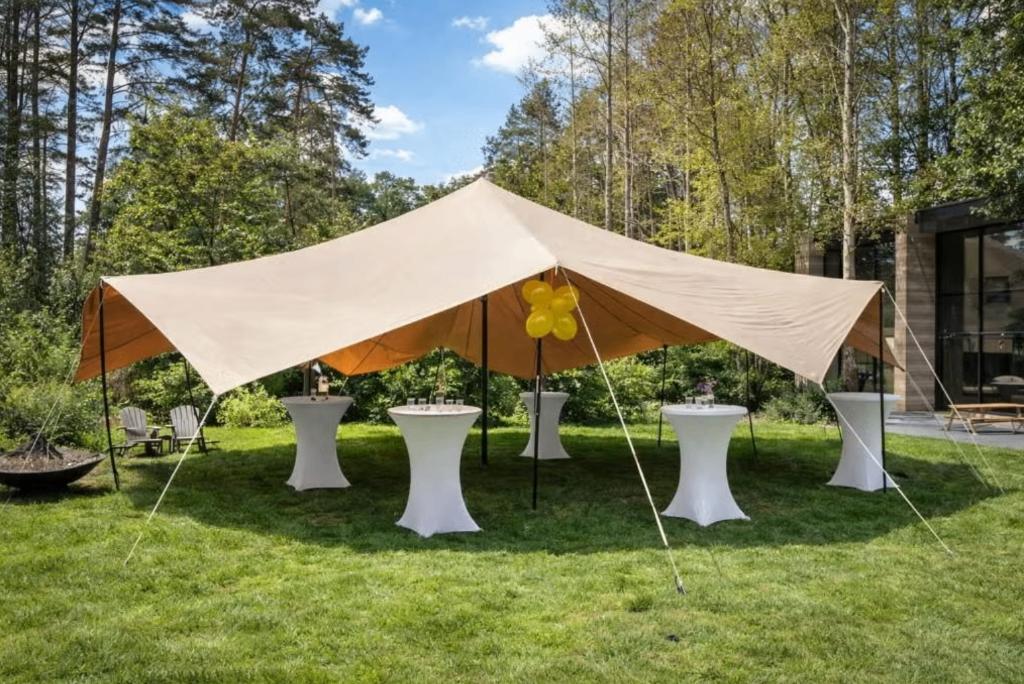Feest Stretch tent  te huur - eenvoudig opzetten, Tuin en Terras, Partytenten, Ophalen, Opvouwbaar, Partytent, 6 meter of meer
