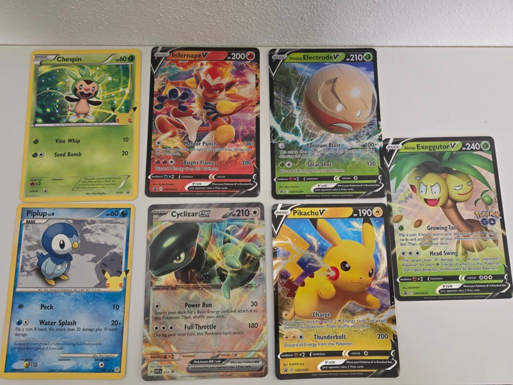 pokemonkaarten jumbo 7 stuks, Ophalen of Verzenden, Meerdere kaarten