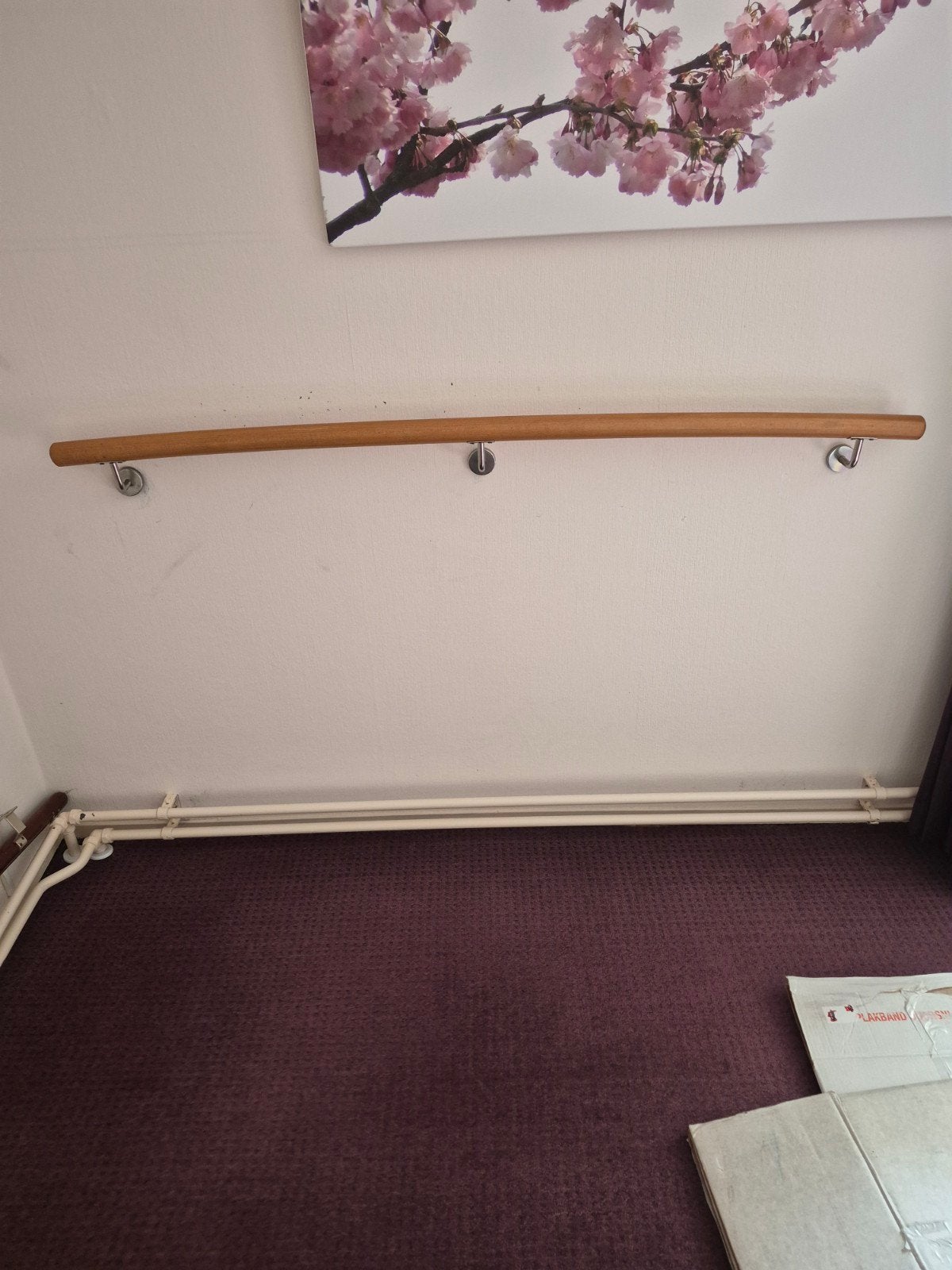 Houten leuning 150cm, diameter 42mm, Ophalen, Overige materialen, Gebruikt, Overige typen