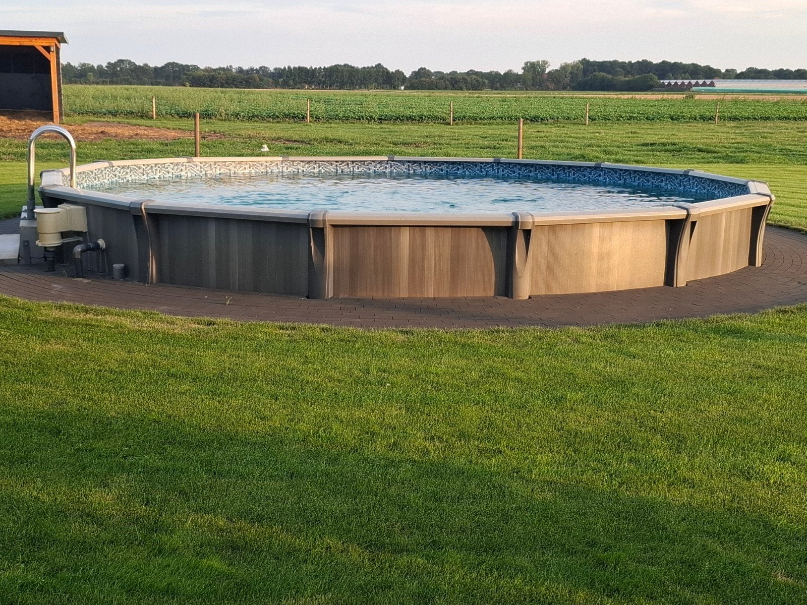 Inbouwzwembad rond 5.48x 1.32, Gebruikt, Rond, 300 cm of meer, Inbouwzwembad