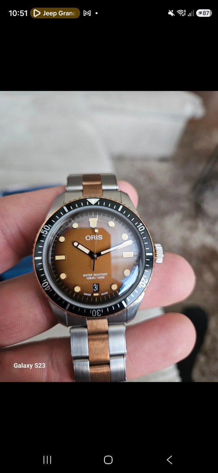 Oris 65 diver 40mm brons/ staal, Ophalen of Verzenden, Zo goed als nieuw, Staal, Overige merken