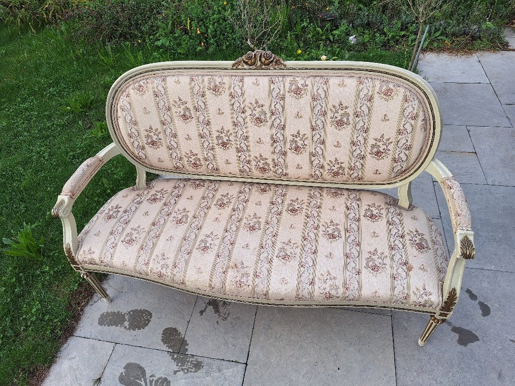 Antiek frans bankje, Barok, Antiek en Kunst, Antiek | Meubels | Stoelen en Banken, Ophalen
