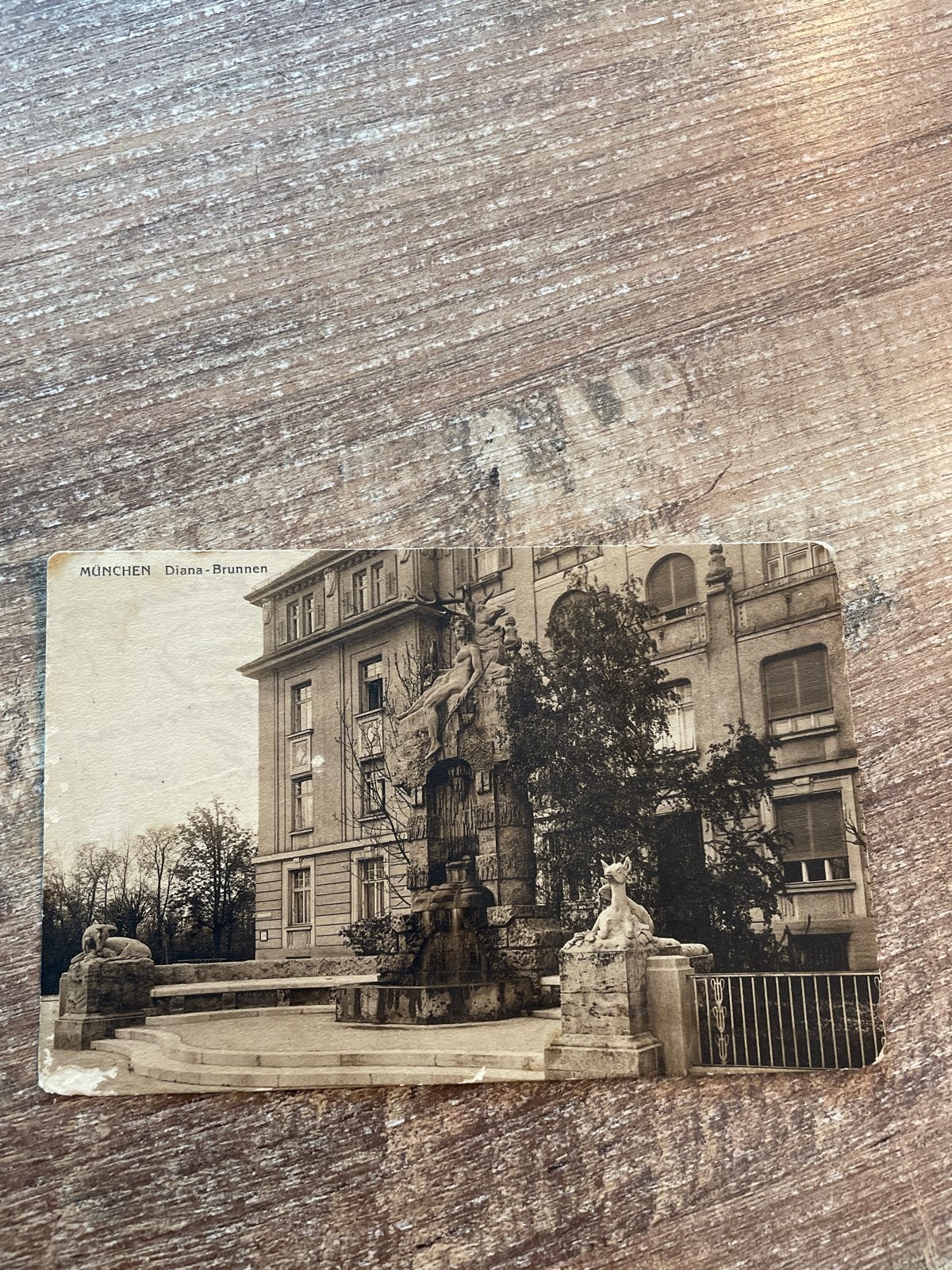 Oude ansichtkaart München - Diana-Brunnen (1922), Ophalen of Verzenden, 1920 tot 1940, Gelopen, Duitsland