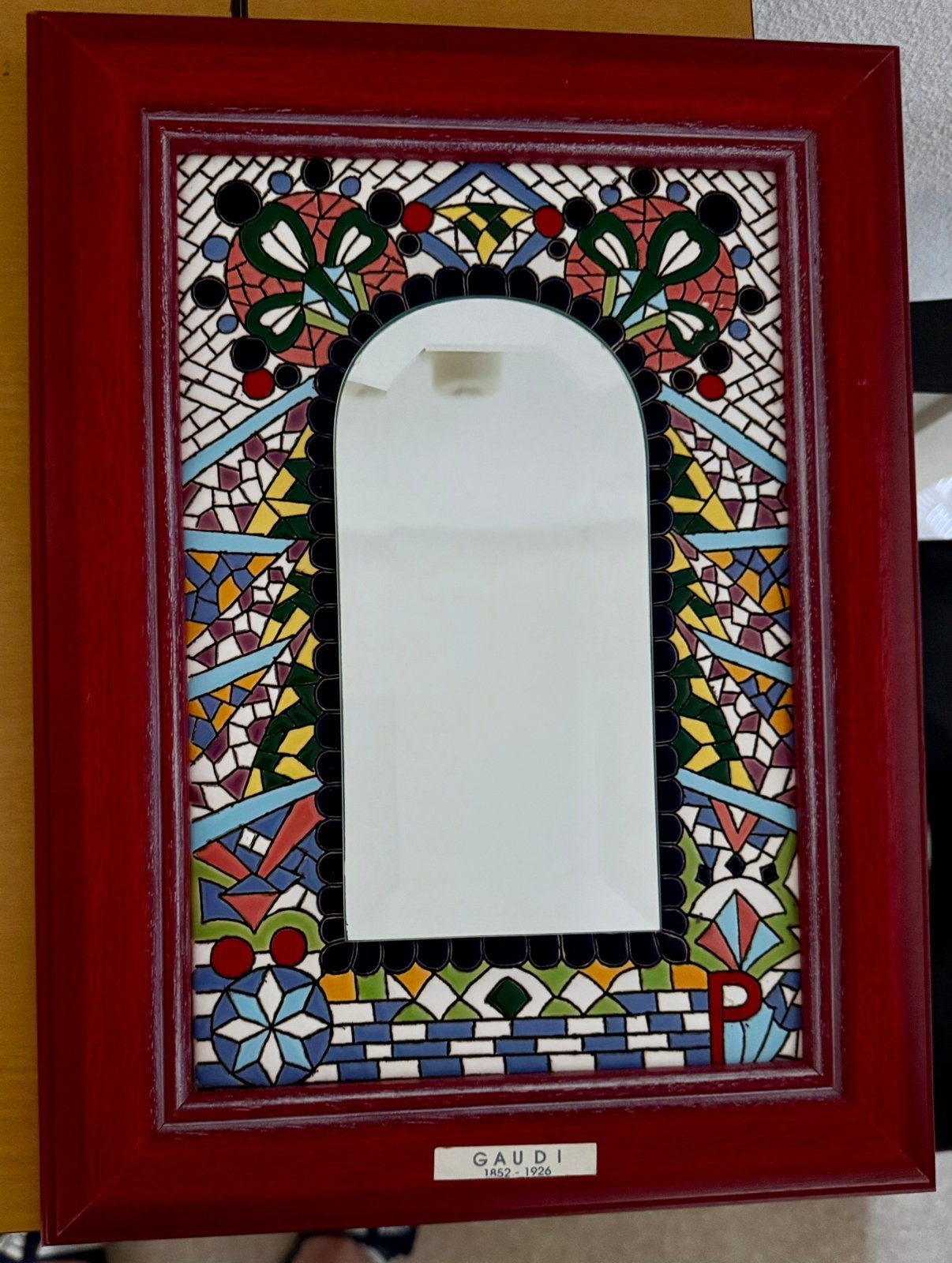 Sevillarte Mozaïek spiegel (Gaudí / Trencadís), Gesigneerd, Ophalen of Verzenden, Rechthoekig