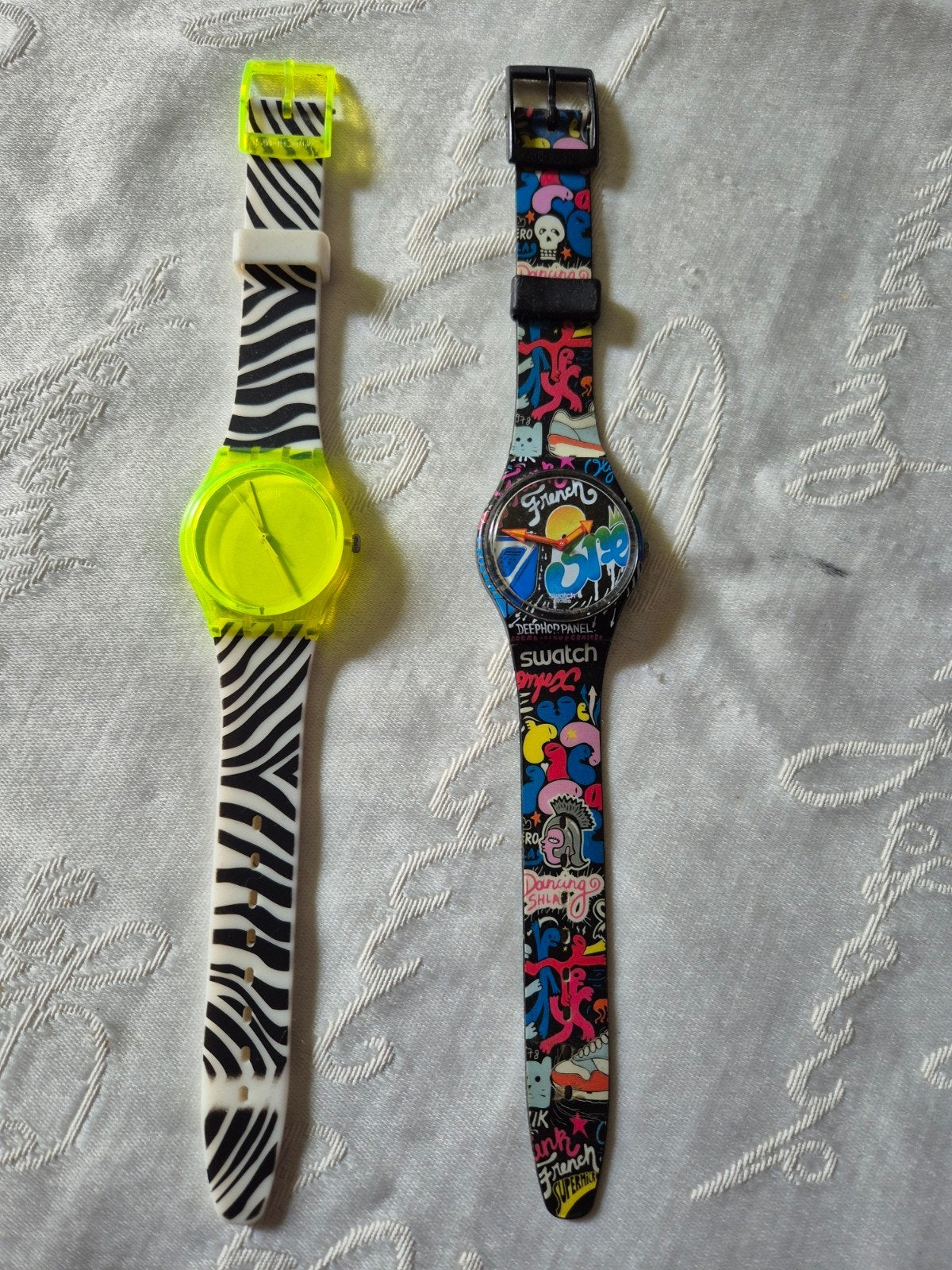 2 Swatch horloges: Zebra en French Deepram, Ophalen of Verzenden, Gebruikt, Swatch