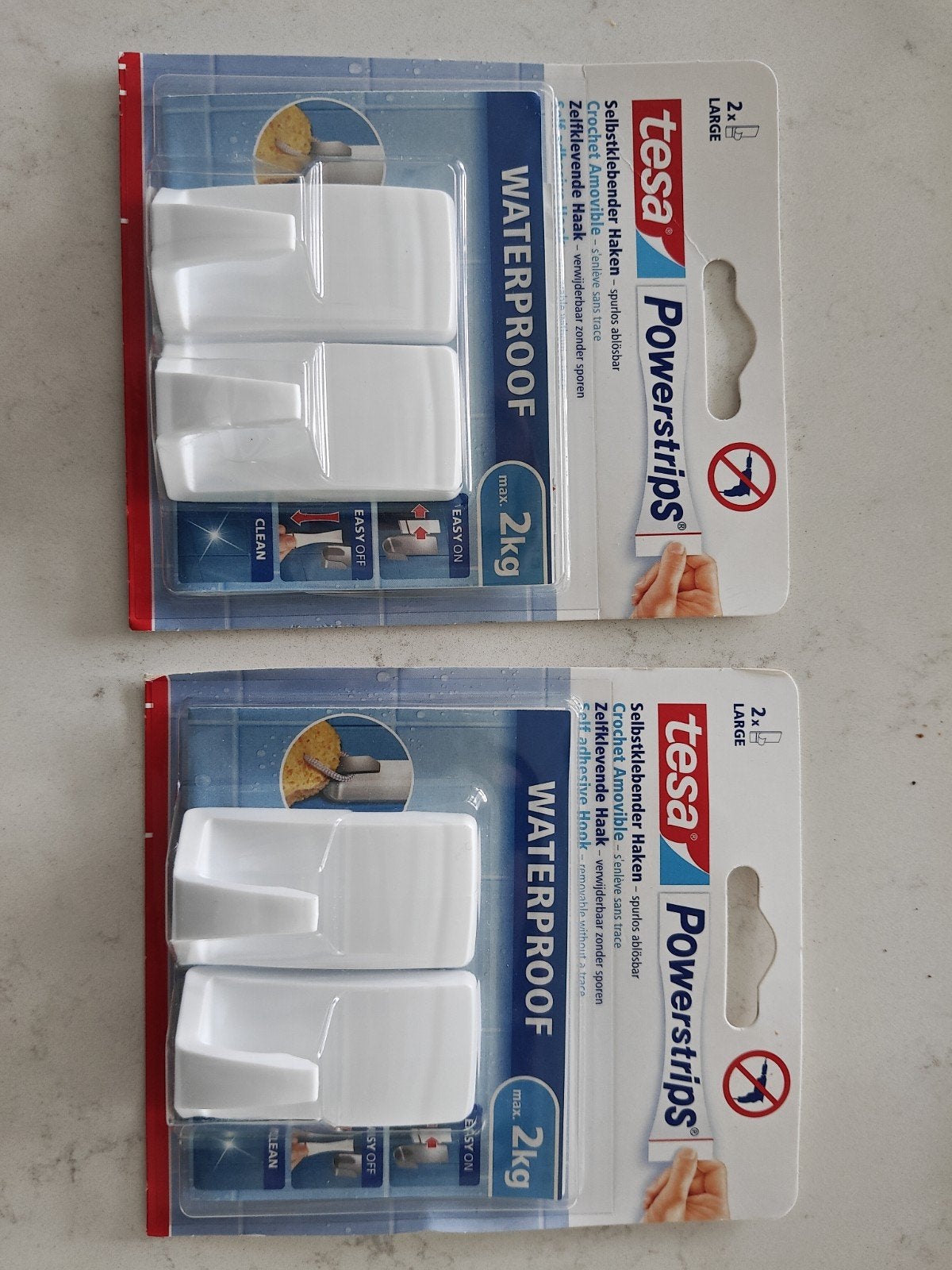 Nieuwe Tesa Powerstrips Waterproof Haken (2x 2 Large), Ophalen of Verzenden, Nieuw