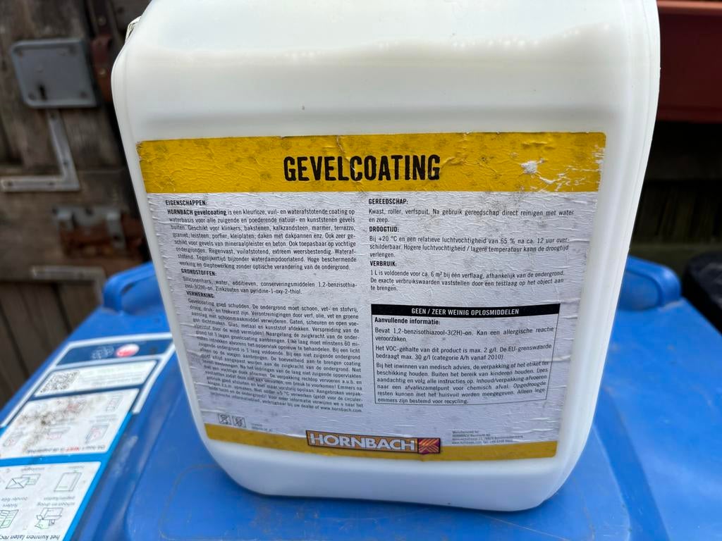 HORNBACH Gevelcoating Kleurloos 5 Liter, Doe-het-zelf en Verbouw, Isolatie en Afdichting, Nieuw, Overige materialen, Minder dan 4 cm