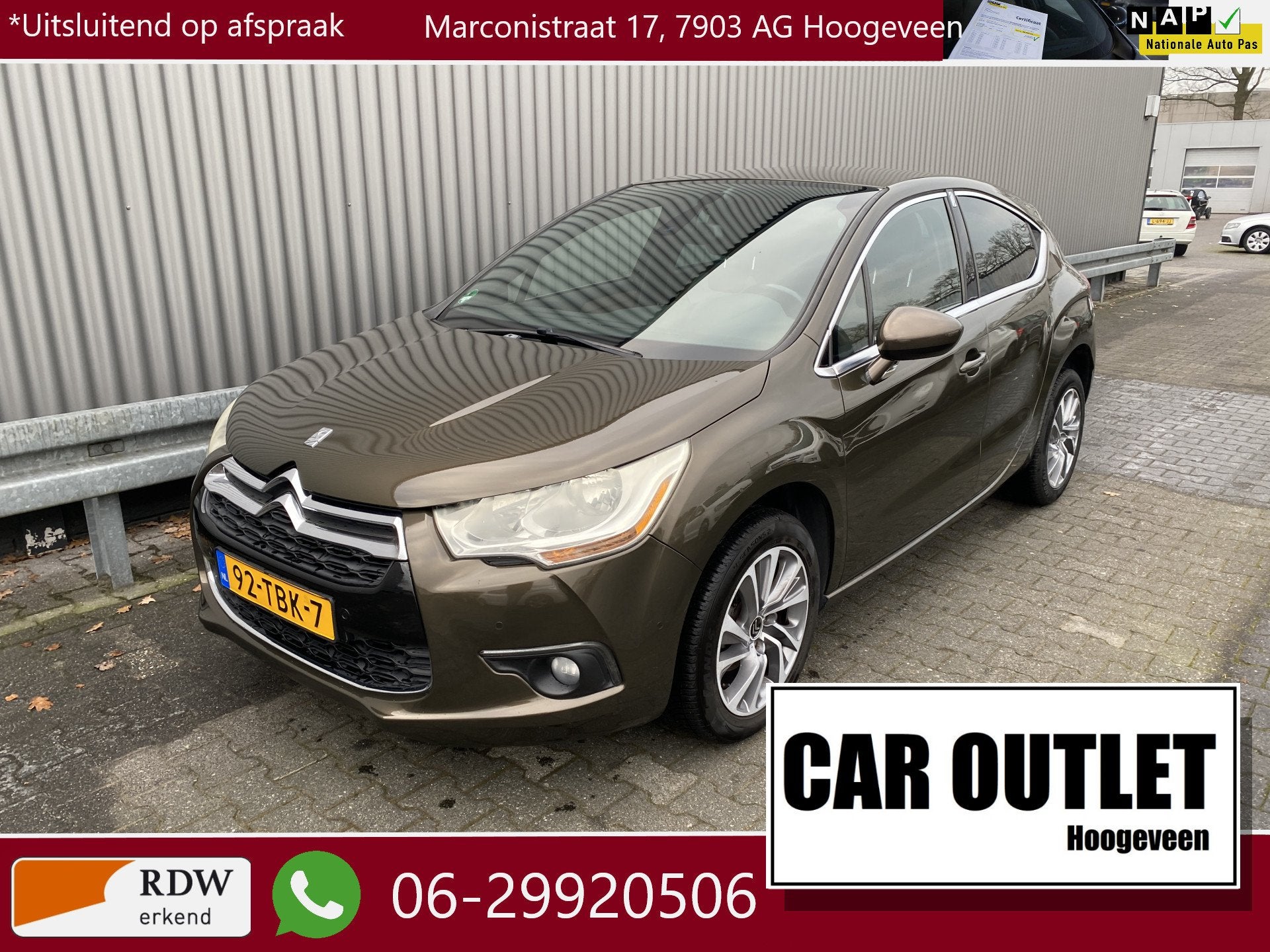 Citroën DS4 1.6 VTi So Chic 157Dkm.NAP, Leer/Stof, Clima, C, Auto's, Citroën, Euro 5, Stof, Gebruikt, 4 cilinders