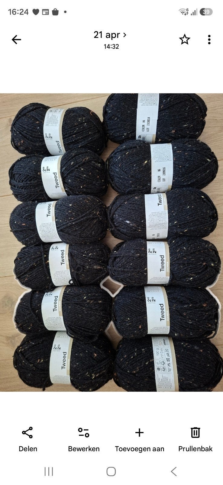 12 bollen Tweed breiwol - Zeeman, Ophalen of Verzenden, Nieuw, Breien of Haken, Wol of Garen