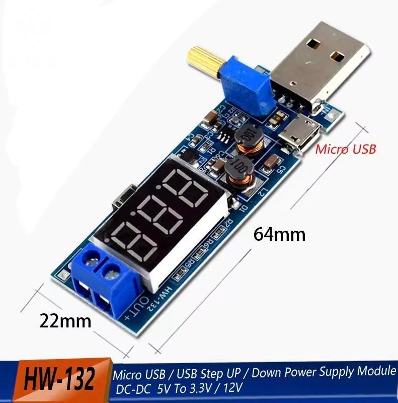 Boost Buck Converter Micro USB Step UP/DOWN Voeding, Hobby en Vrije tijd, Elektronica-componenten, Ophalen of Verzenden, Nieuw