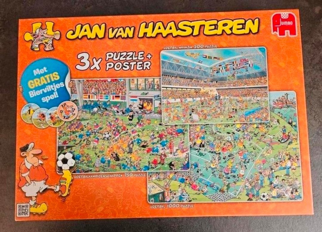 Jan van Haasteren 3x Voetbal Puzzel + Poster, Ophalen of Verzenden, Zo goed als nieuw