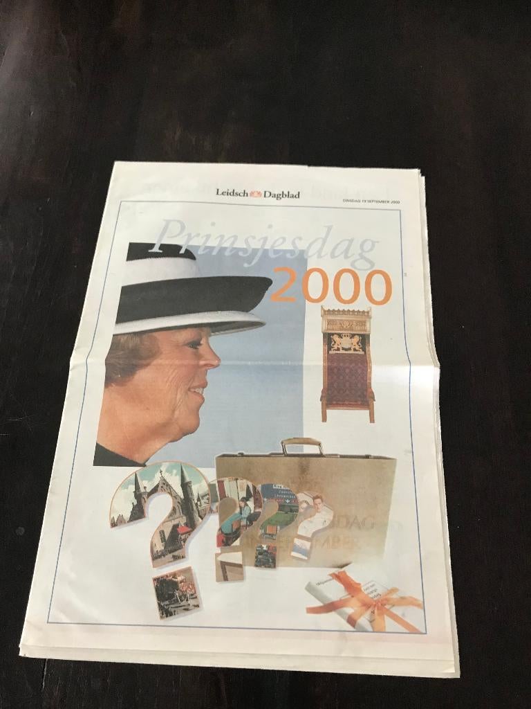 Leidsch Dagblad 19 september 2000 Prinsjesdag 2000, Verzamelen, Tijdschriften, Kranten en Knipsels, Ophalen of Verzenden, 1980 tot heden