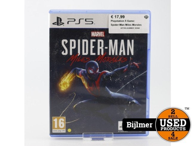 Playstation 5 Game: Spider-Man Miles Morales, Sony, Zo goed als nieuw, Support@sony.com, 1-7-1 Konan, Minato-ku
Tokyo 108-0075
Japan
