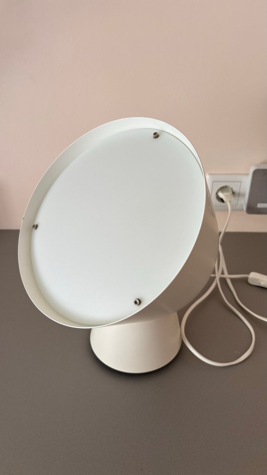 Vintage Ola Wihlborg tafellamp, wit, IKEA, Huis en Inrichting, Lampen | Tafellampen, Ophalen, Verstelbaar, IKEA, Metaal