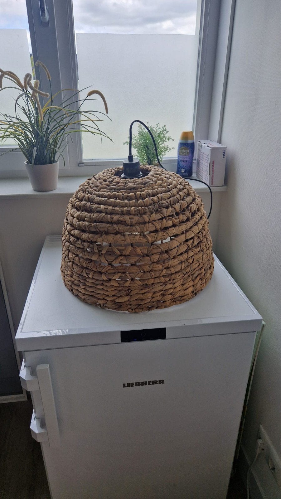 Rieten lampenkap - Natuurlijke sfeer, Ophalen, Bohemian, Overige merken, Natuurlijk materiaal