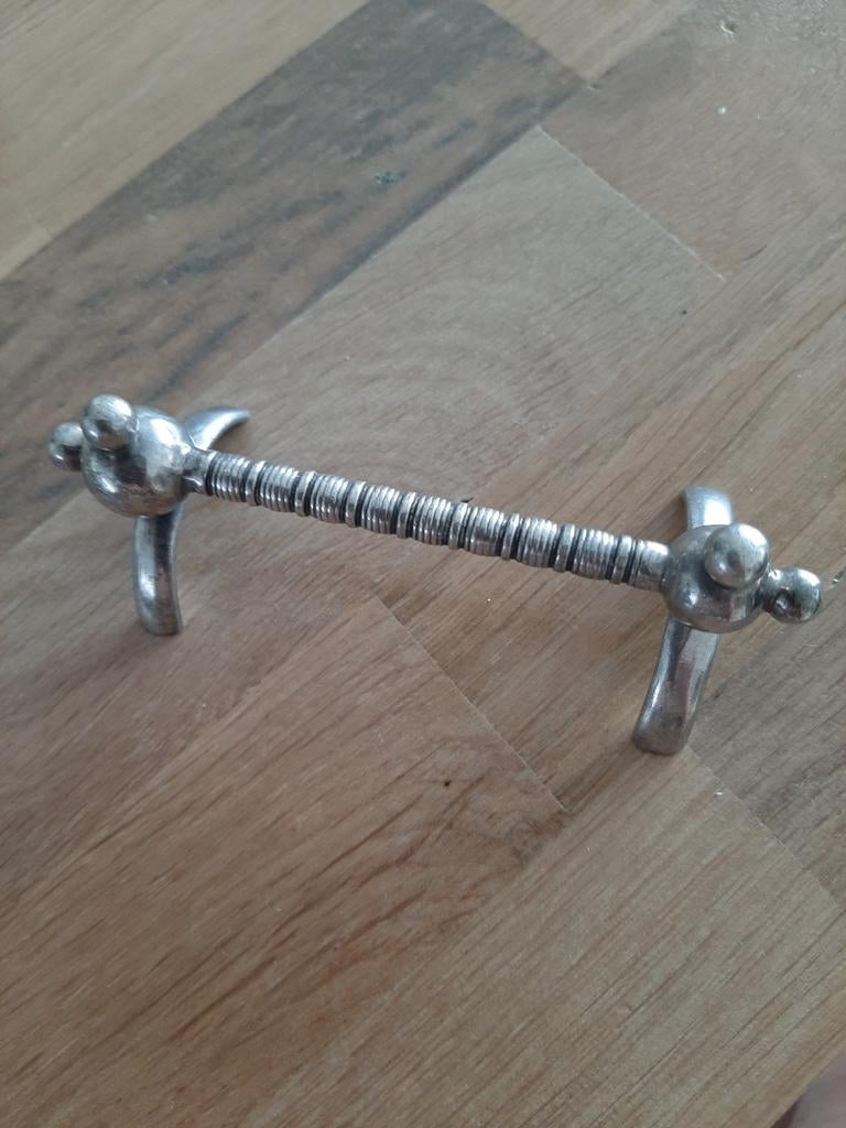 Vintage messenlegger van verzilverd metaal, Ophalen of Verzenden